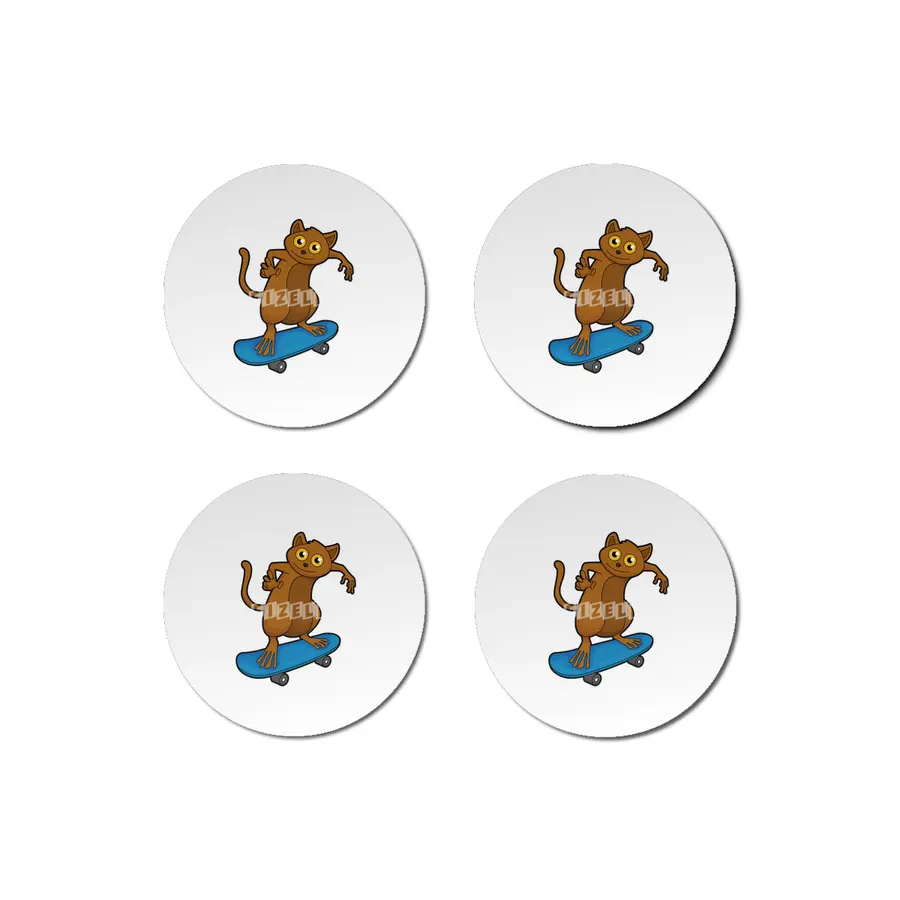 Tarsier as Skater with Skateboard Bardak Altlığı