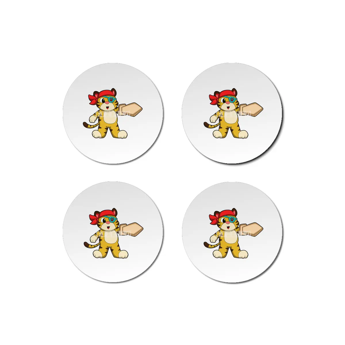 Tiger as Pirate with Eye patch & Sword Bardak Altlığı
