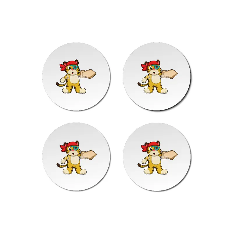 Tiger as Pirate with Eye patch & Sword Bardak Altlığı
