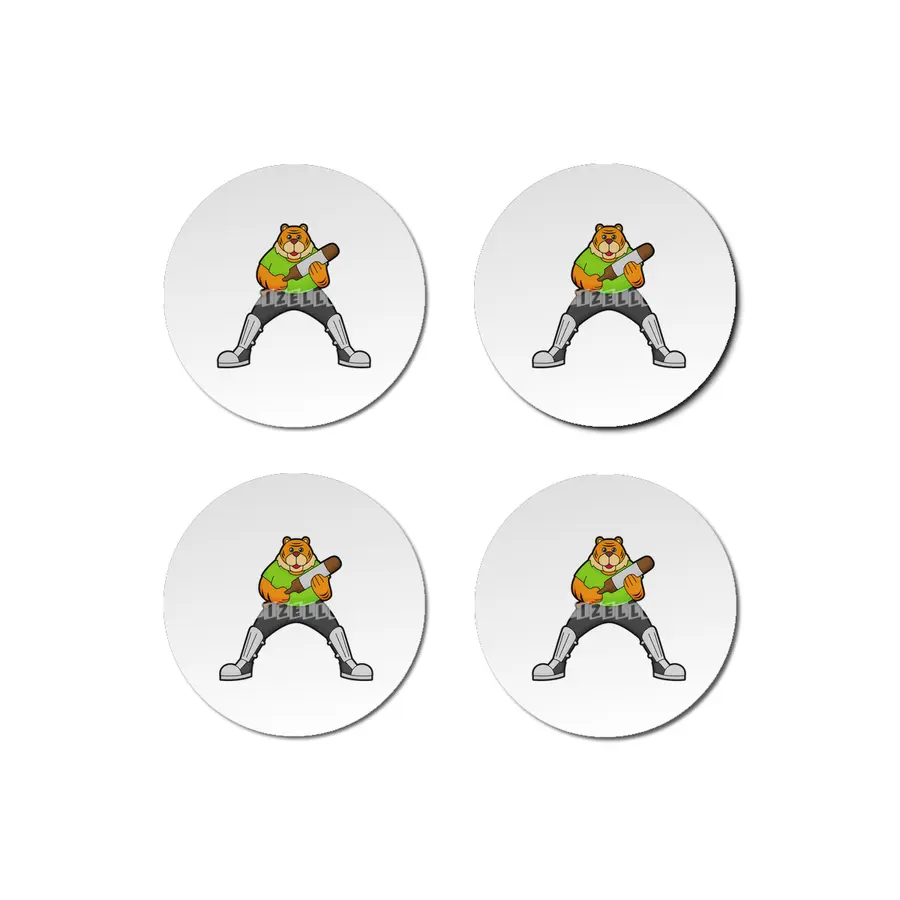 Tiger at Cricket with Cricket bat Bardak Altlığı