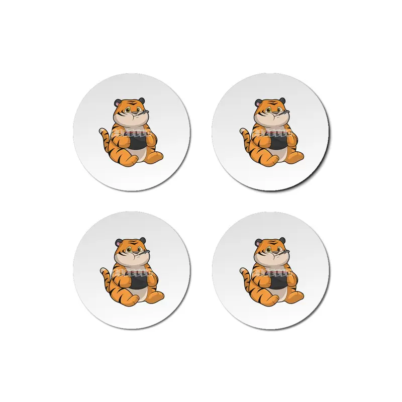 Tiger at Eating with Bowl Bardak Altlığı