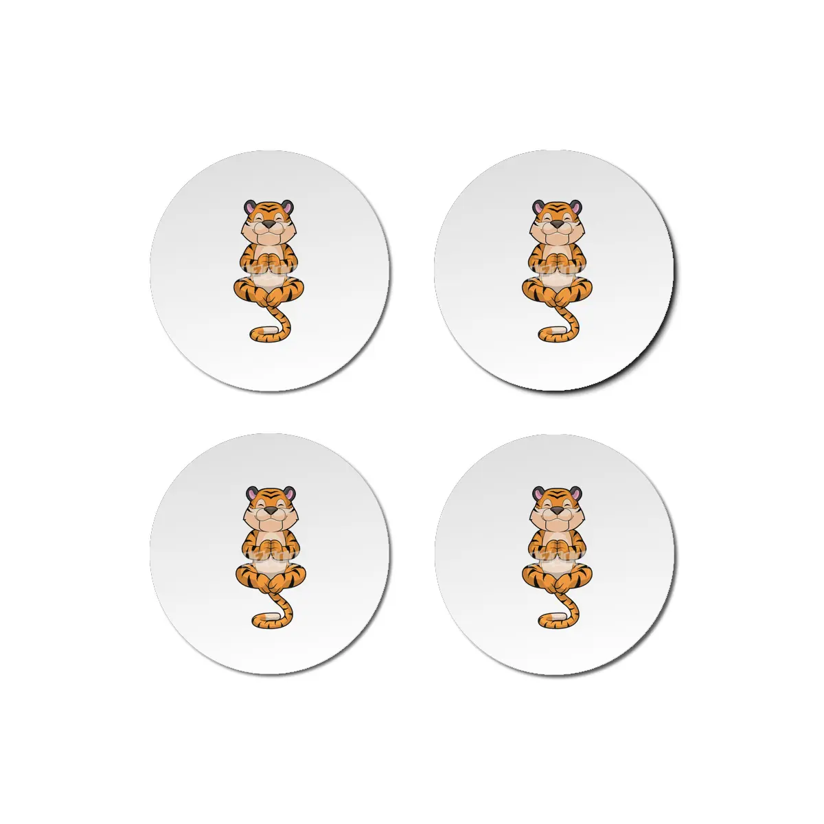 Tiger at Yoga Fitness Bardak Altlığı