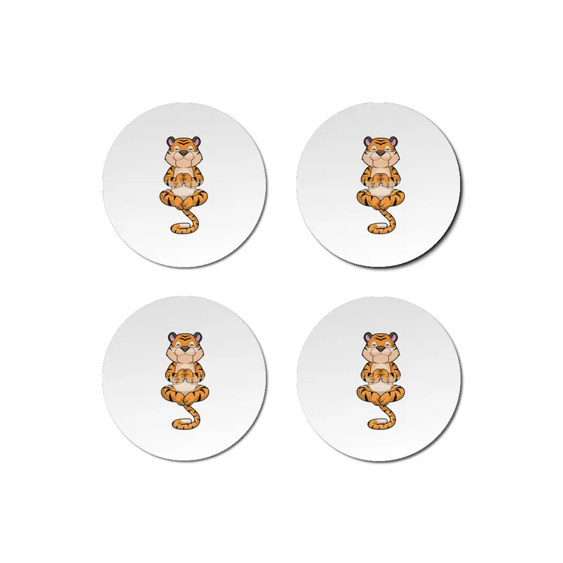Tiger at Yoga Fitness Bardak Altlığı