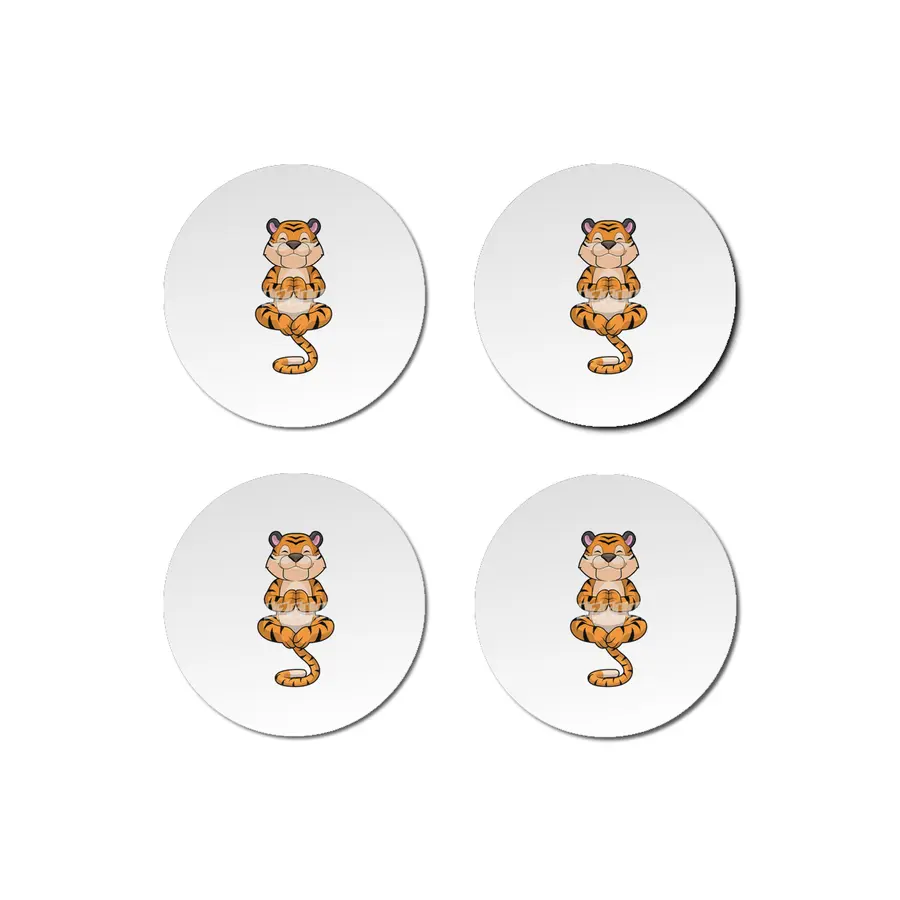 Tiger at Yoga Fitness Bardak Altlığı