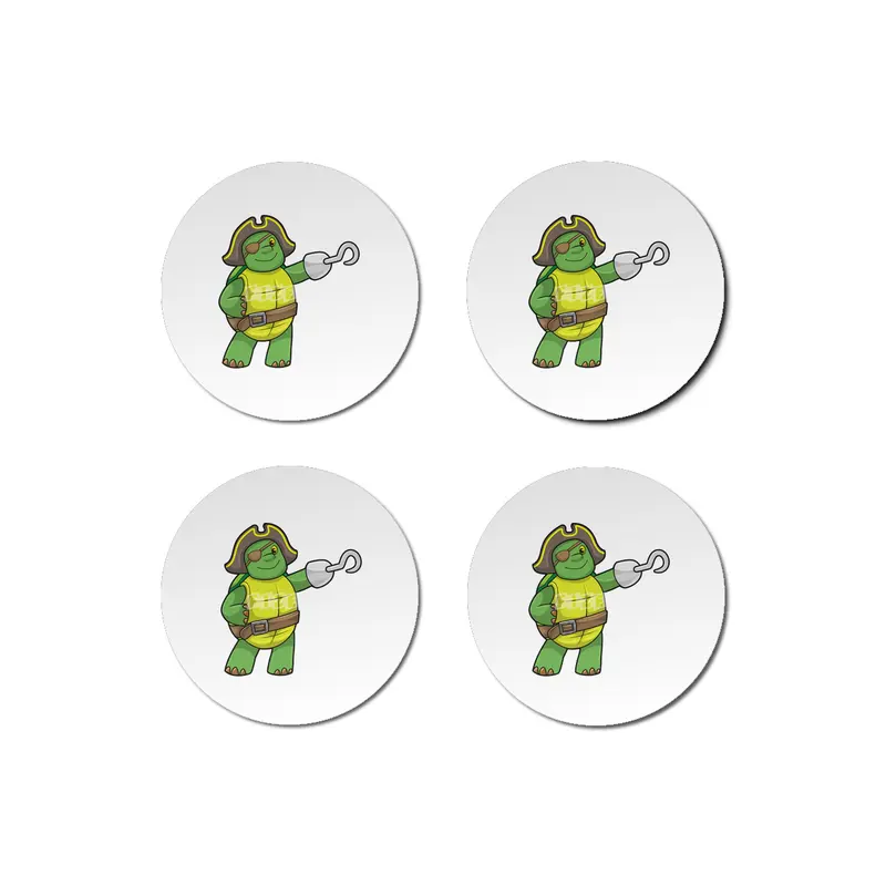Turtle as Pirate with Hooked hand & Eye patch Bardak Altlığı