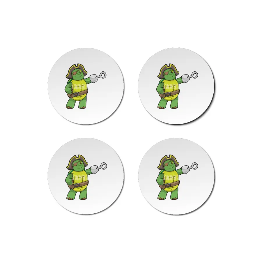 Turtle as Pirate with Hooked hand & Eye patch Bardak Altlığı