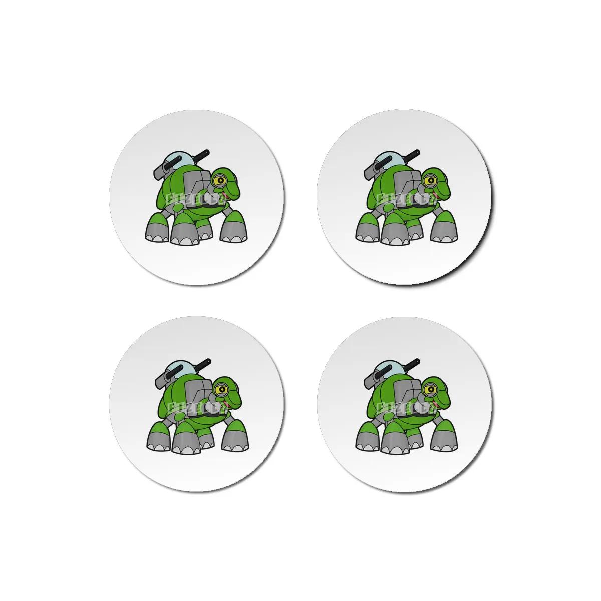 Turtle as Robot with Cannons Bardak Altlığı
