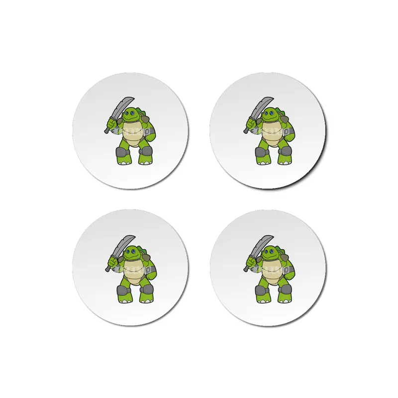Turtle as Warrior with Sword Bardak Altlığı