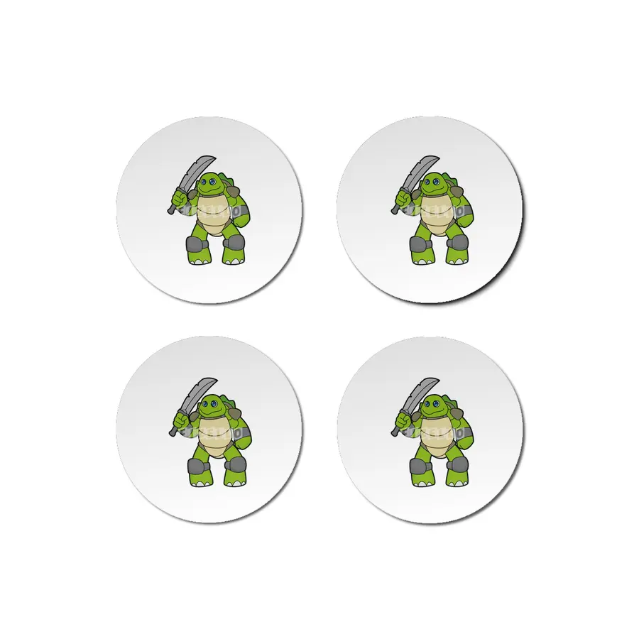 Turtle as Warrior with Sword Bardak Altlığı