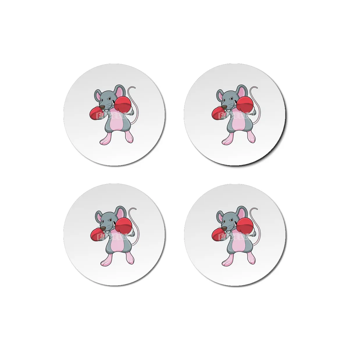 Rat at Boxing with Boxing gloves Bardak Altlığı