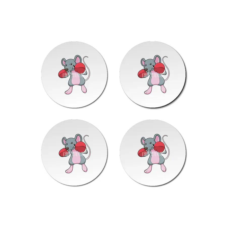 Rat at Boxing with Boxing gloves Bardak Altlığı
