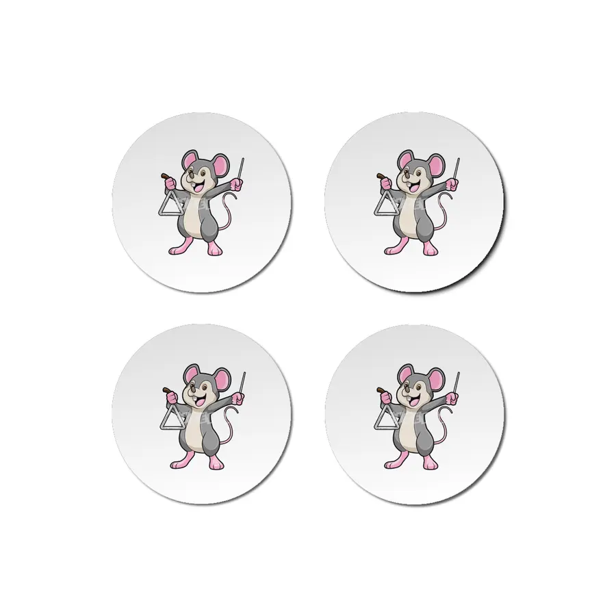 Rat at Music with Triangle Bardak Altlığı