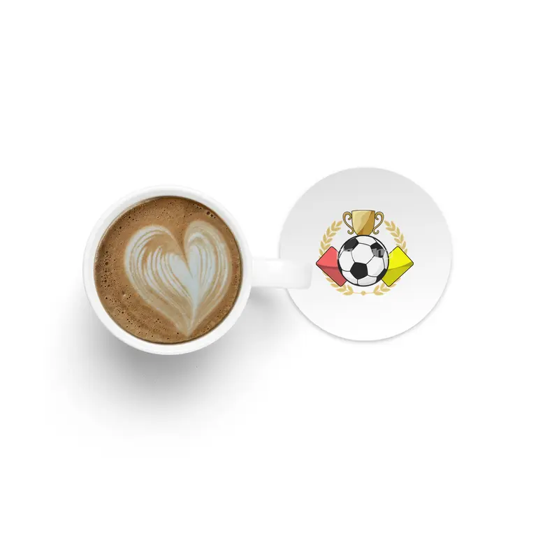Soccer red & yellow card Trophy Bardak Altlığı