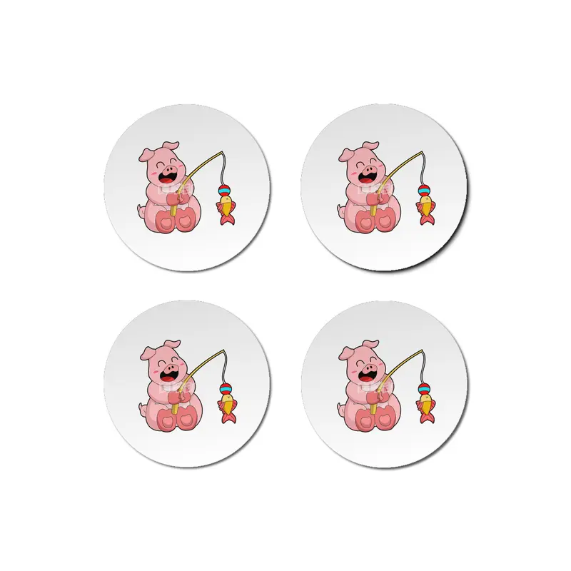 Pig at Fishing with Fish Bardak Altlığı