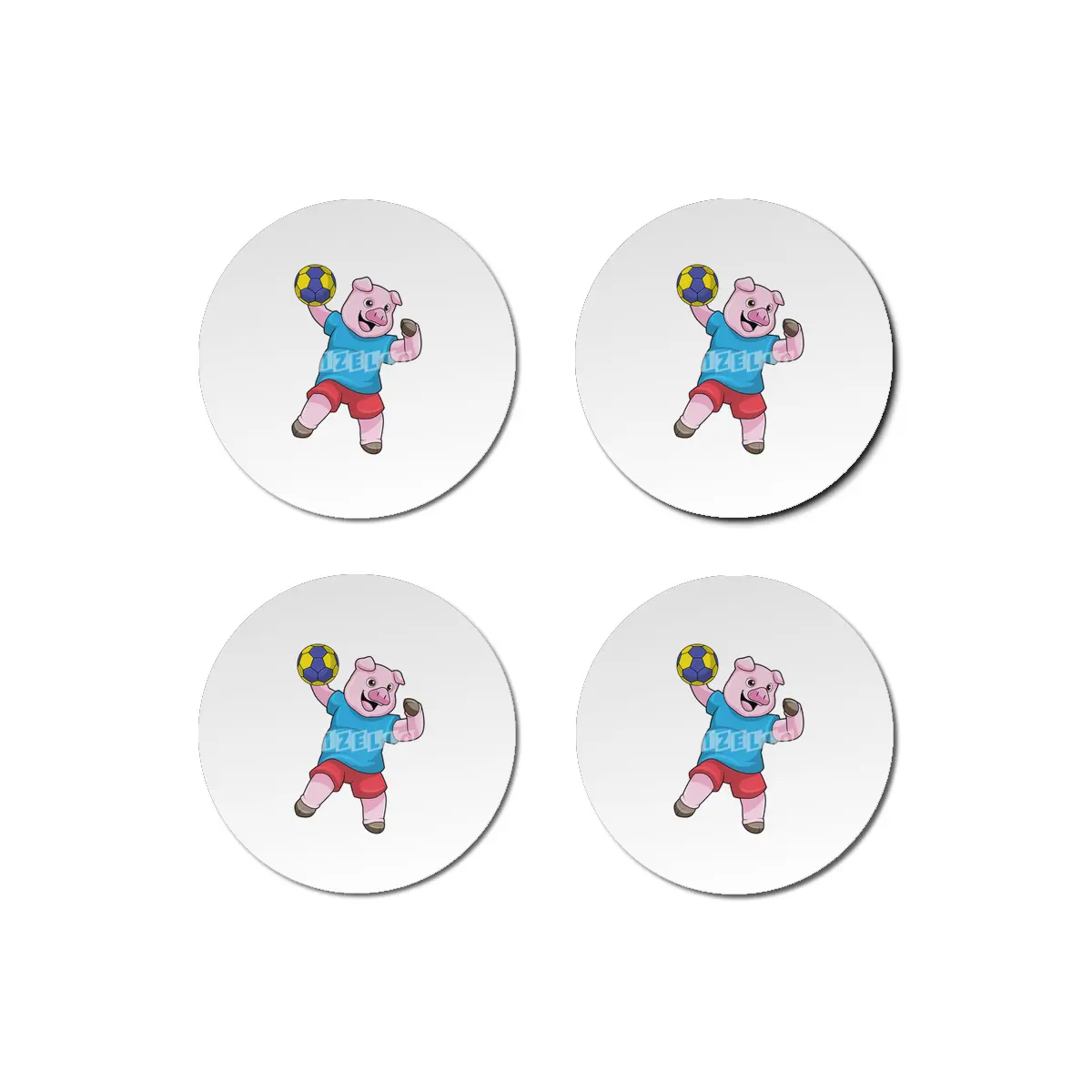 Pig at Handball Sports Bardak Altlığı