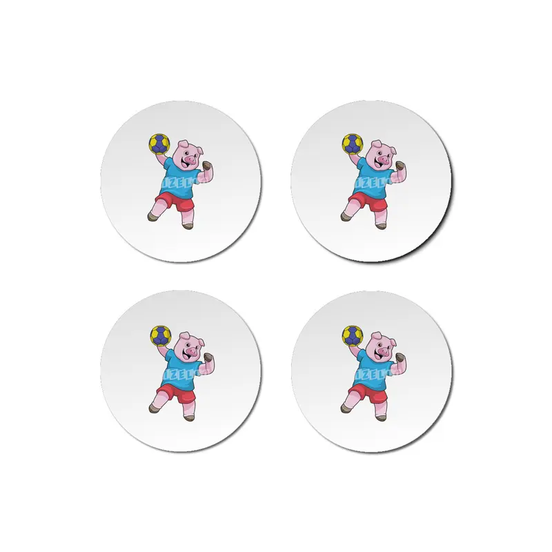 Pig at Handball Sports Bardak Altlığı