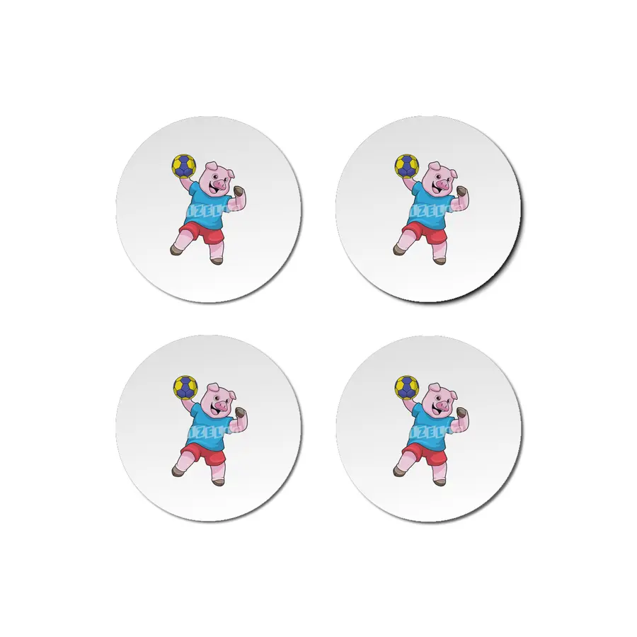 Pig at Handball Sports Bardak Altlığı