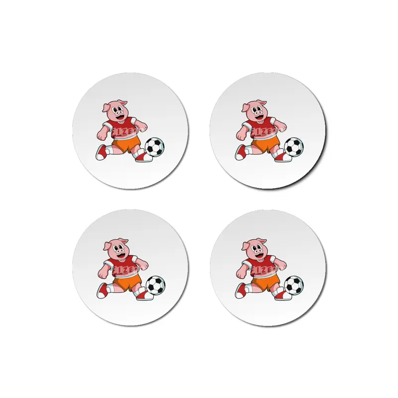 Pig at Sports with Soccer Bardak Altlığı