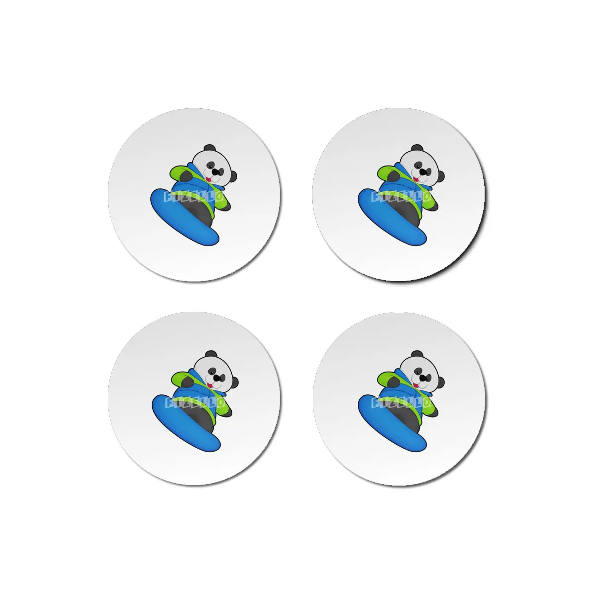 Panda as Snowboarder with Snowboard Bardak Altlığı