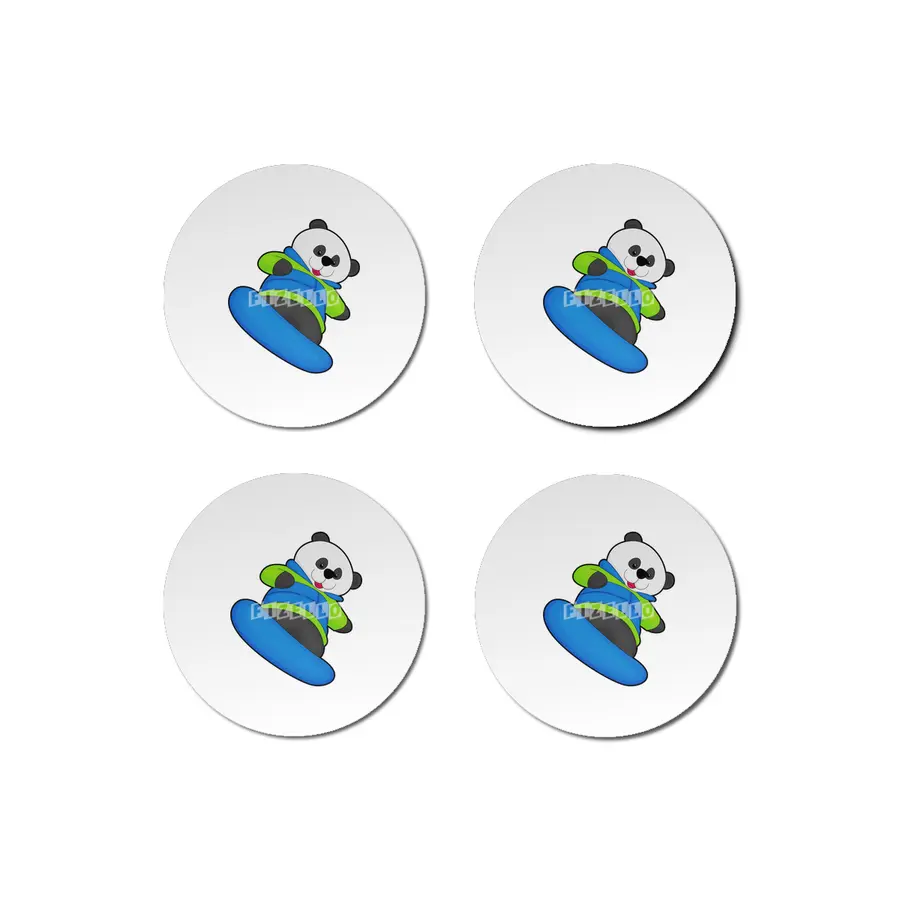 Panda as Snowboarder with Snowboard Bardak Altlığı