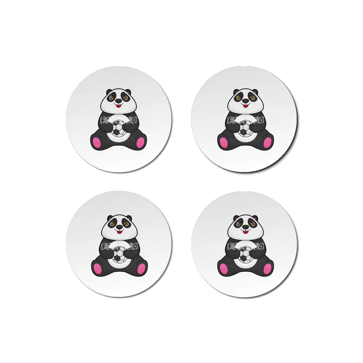 Panda as Soccer player with Soccer ball Bardak Altlığı