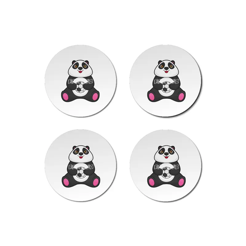 Panda as Soccer player with Soccer ball Bardak Altlığı