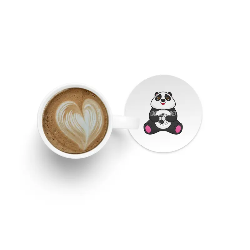 Panda as Soccer player with Soccer ball Bardak Altlığı