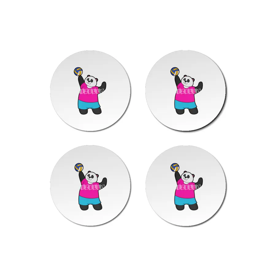 Panda as Volleyball player with Volleyball Bardak Altlığı