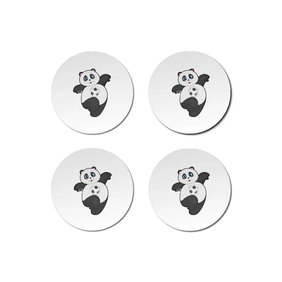Panda at Soccer Sports Bardak Altlığı
