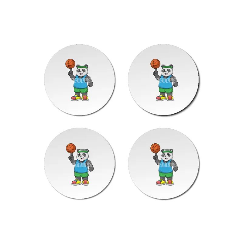 Panda at Sports with Basketball Bardak Altlığı