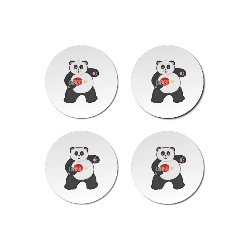 Panda at Table tennis with Table tennis racket Bardak Altlığı