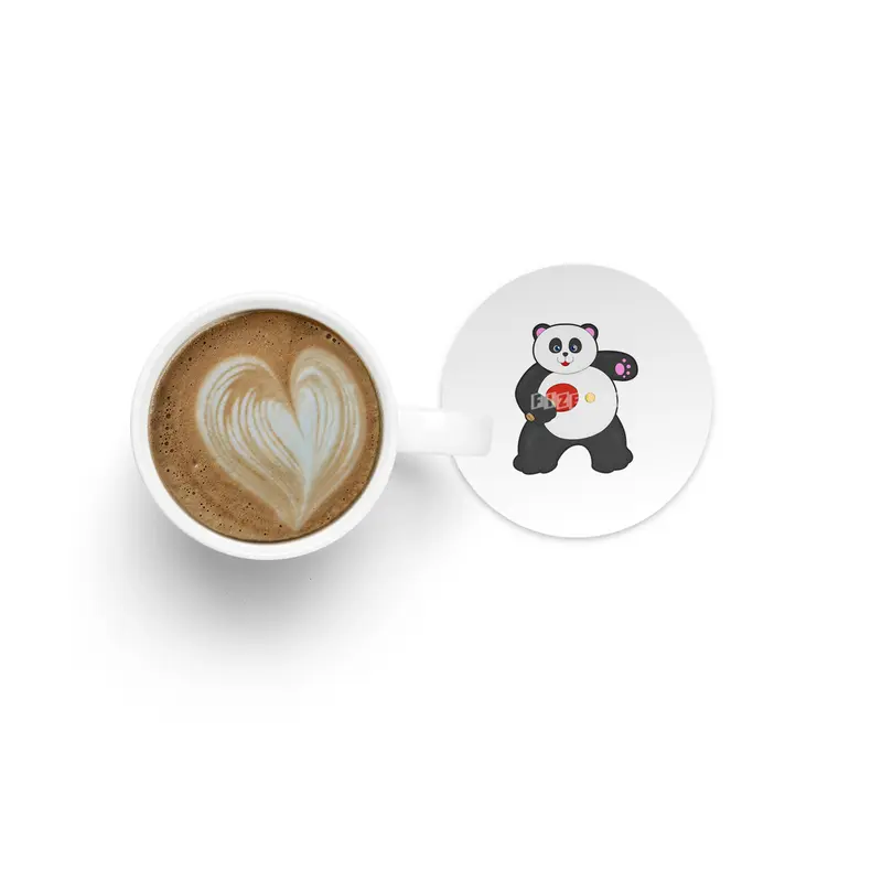 Panda at Table tennis with Table tennis racket Bardak Altlığı
