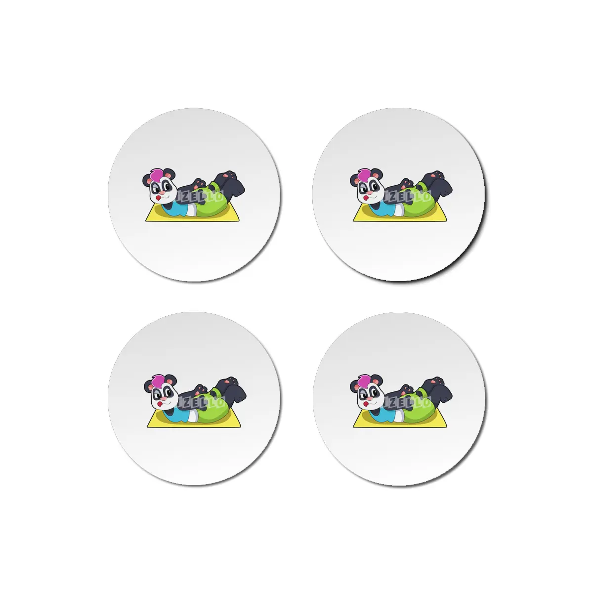 Panda at Yoga on Yoga mat Bardak Altlığı
