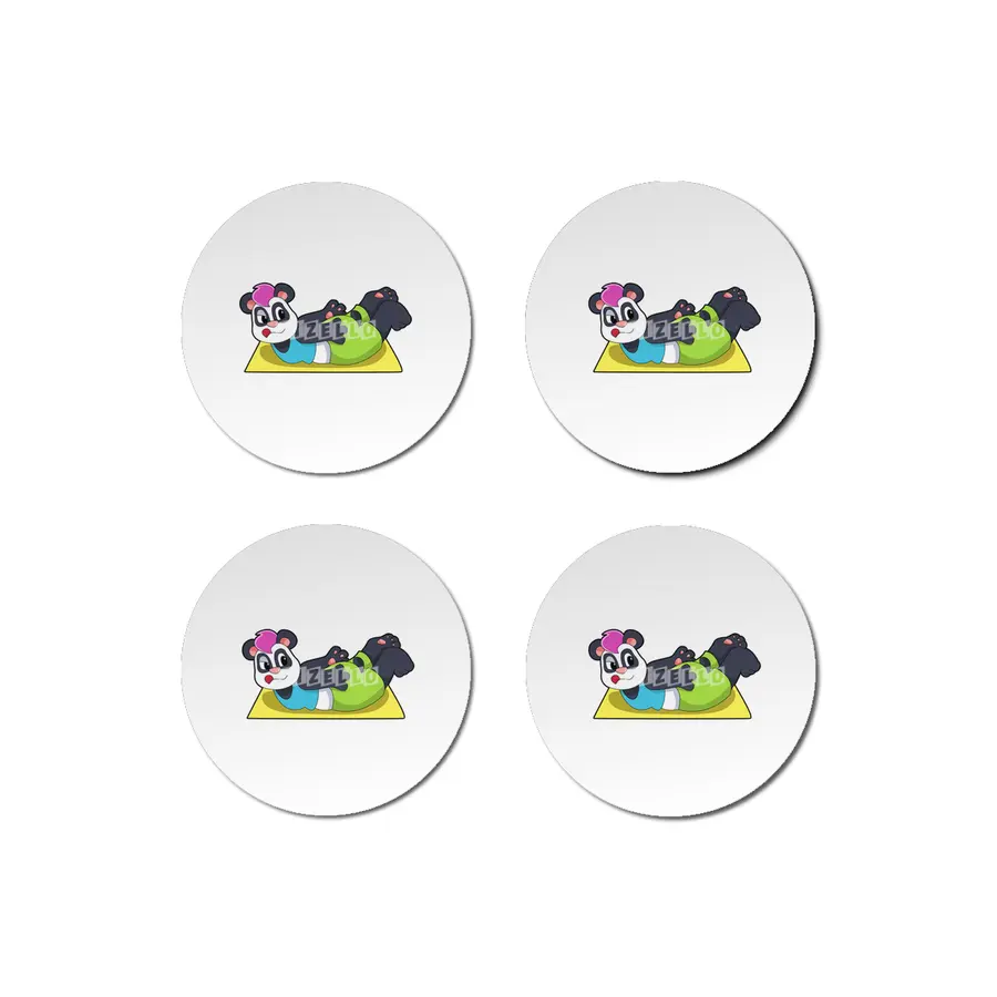 Panda at Yoga on Yoga mat Bardak Altlığı