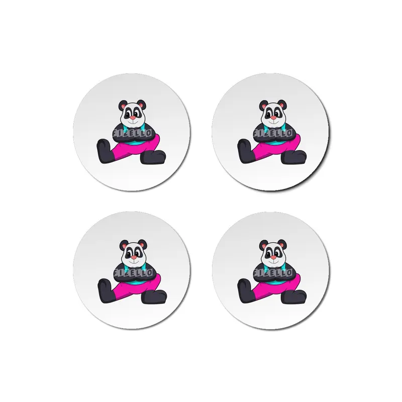 Panda at Yoga stretching exercises Bardak Altlığı
