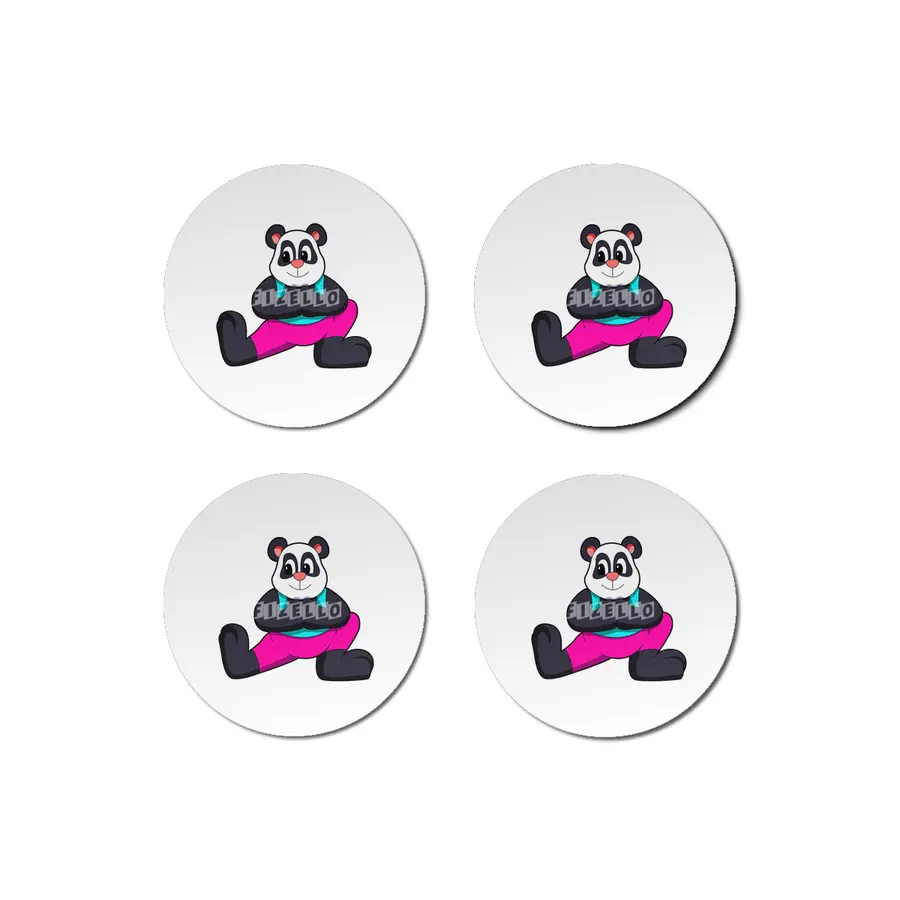 Panda at Yoga stretching exercises Bardak Altlığı