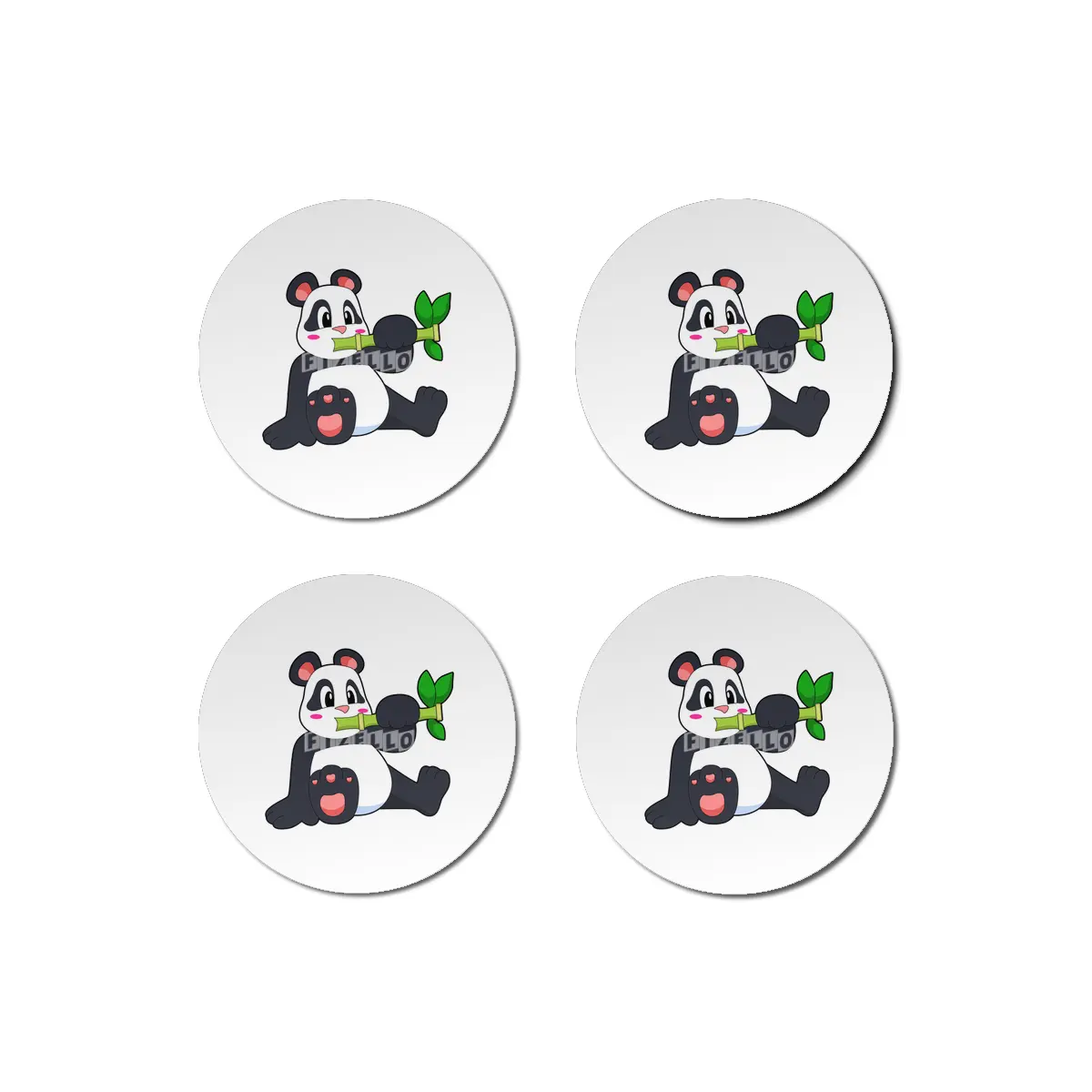 Panda with Bamboo Bardak Altlığı
