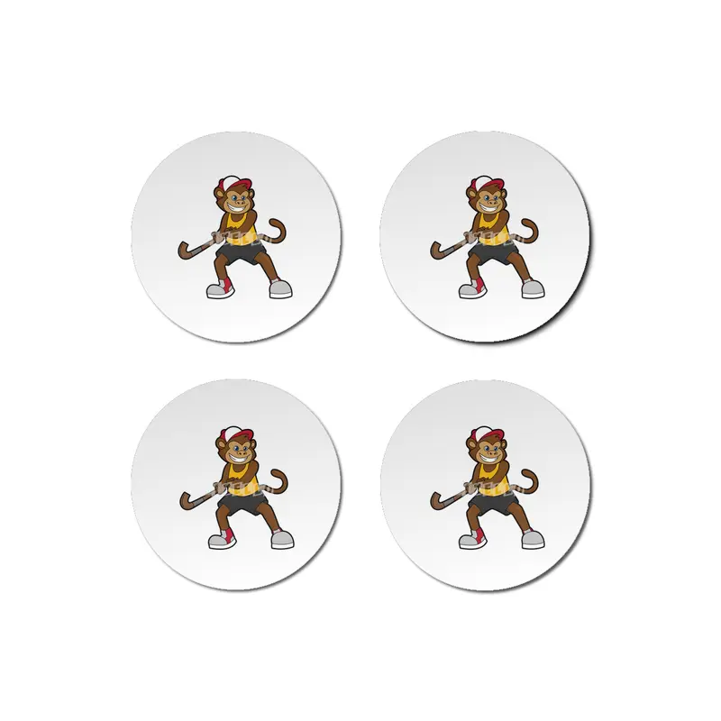 Monkey at Hockey with Hockey stick Bardak Altlığı