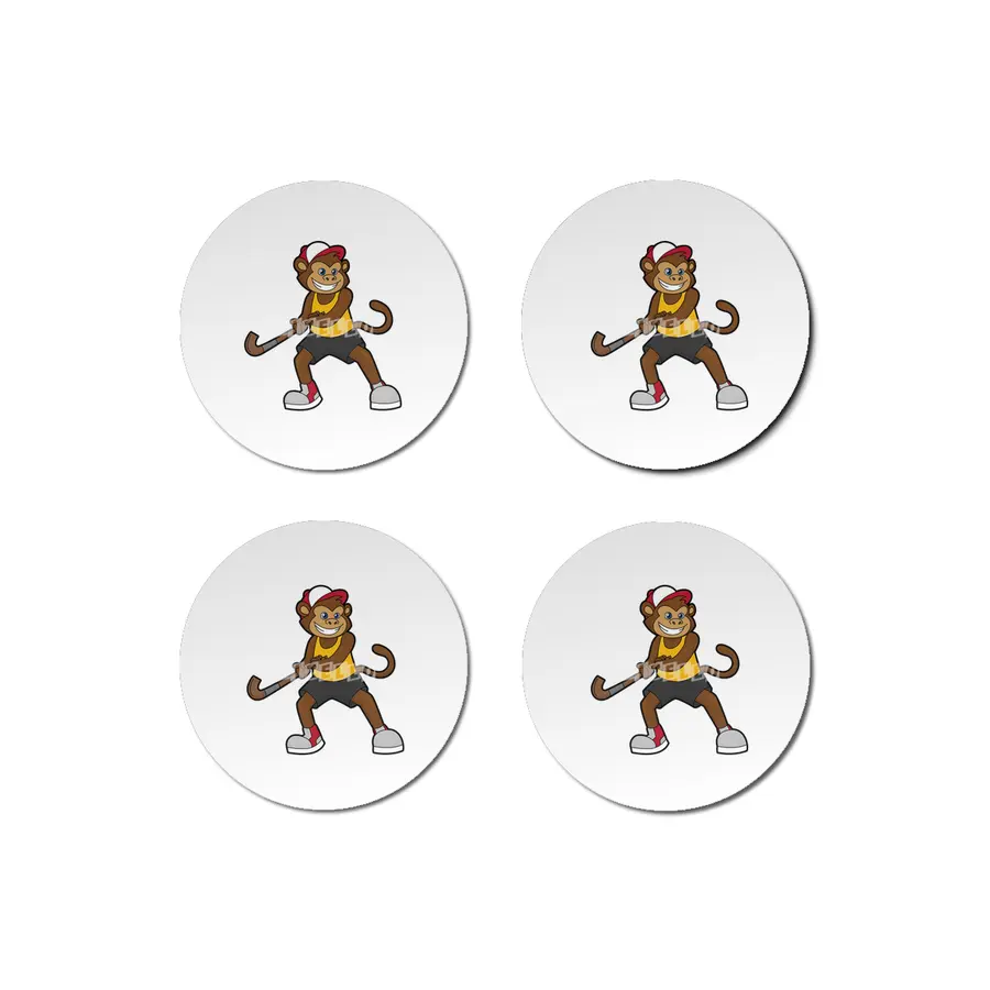 Monkey at Hockey with Hockey stick Bardak Altlığı