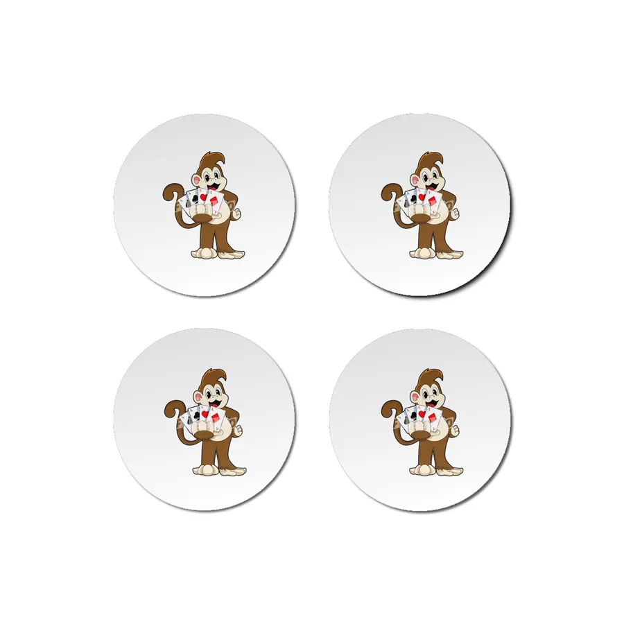 Monkey at Poker with Poker cards Bardak Altlığı