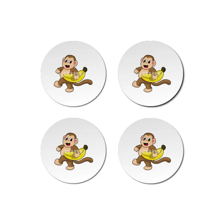 Monkey at Running with Banana Bardak Altlığı