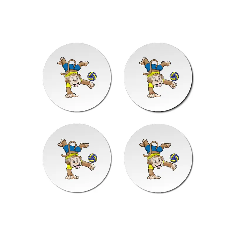 Monkey at Sports with Volleyball Bardak Altlığı