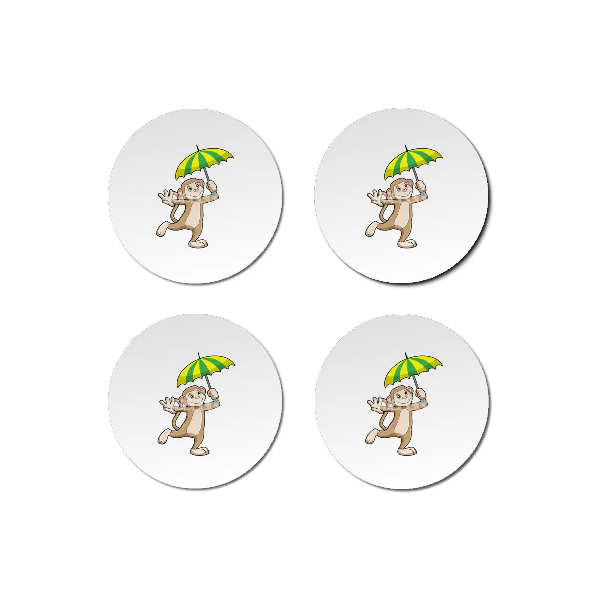 Monkey Rain Umbrella Bardak Altlığı
