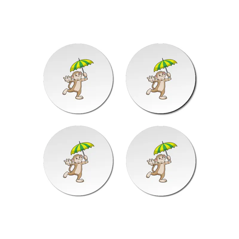 Monkey Rain Umbrella Bardak Altlığı