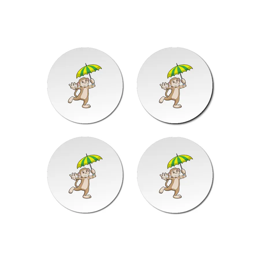 Monkey Rain Umbrella Bardak Altlığı