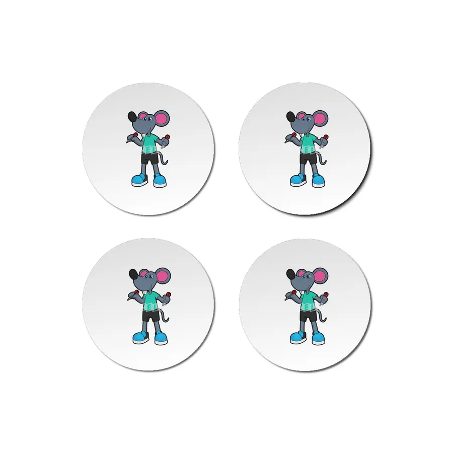 Mouse as Dart player with Darts Bardak Altlığı