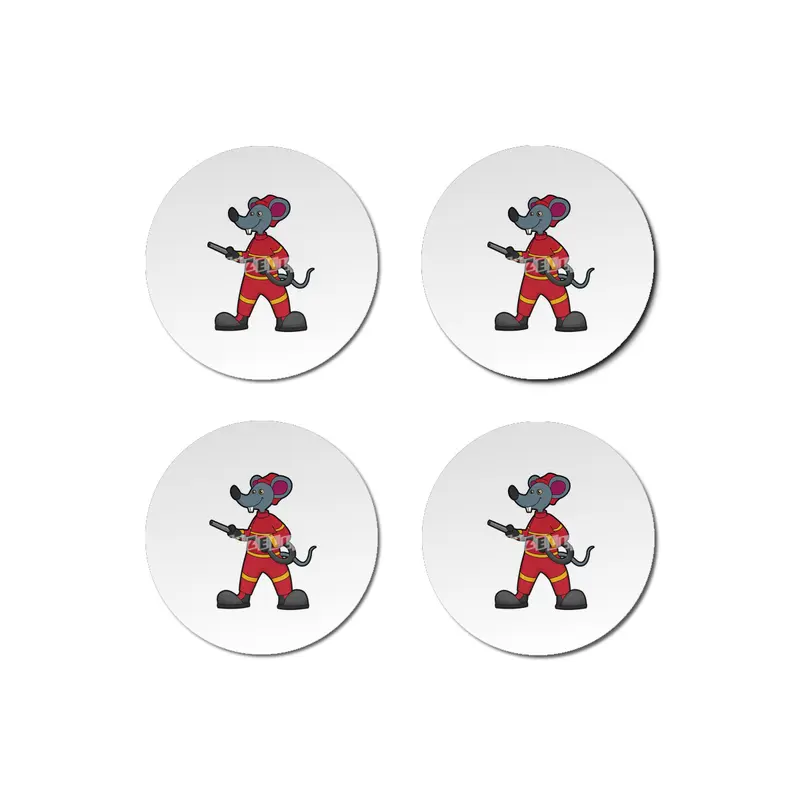 Mouse as Firefighter with Hose Bardak Altlığı