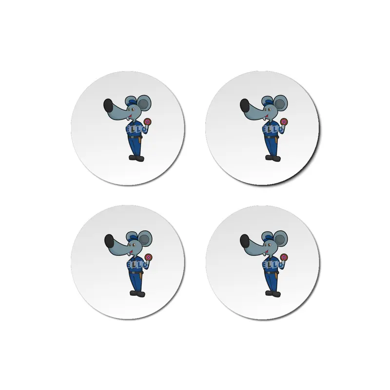 Mouse as Police officer with Donut Bardak Altlığı