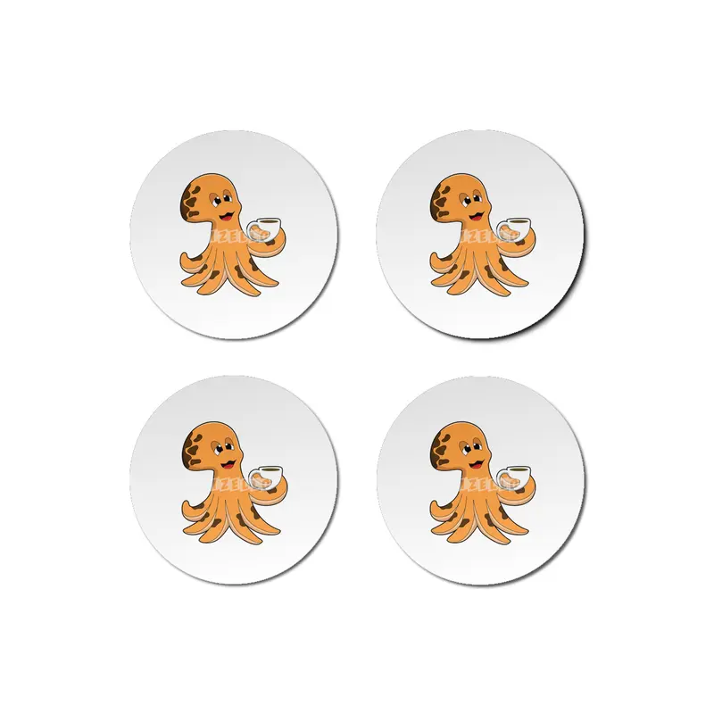 Octopus with Cup of Coffee Bardak Altlığı