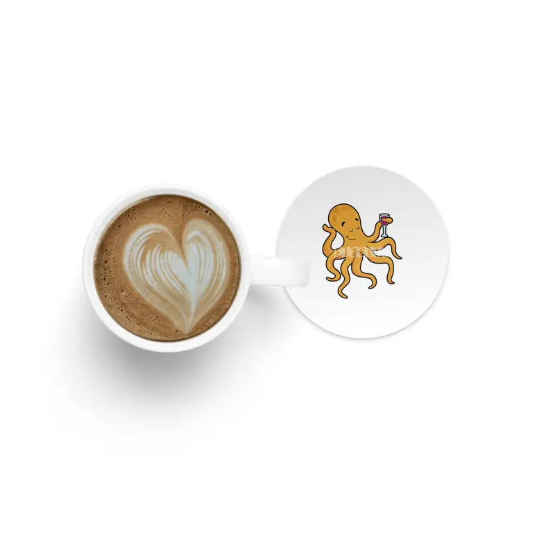 Octopus with Glass of Juice Bardak Altlığı